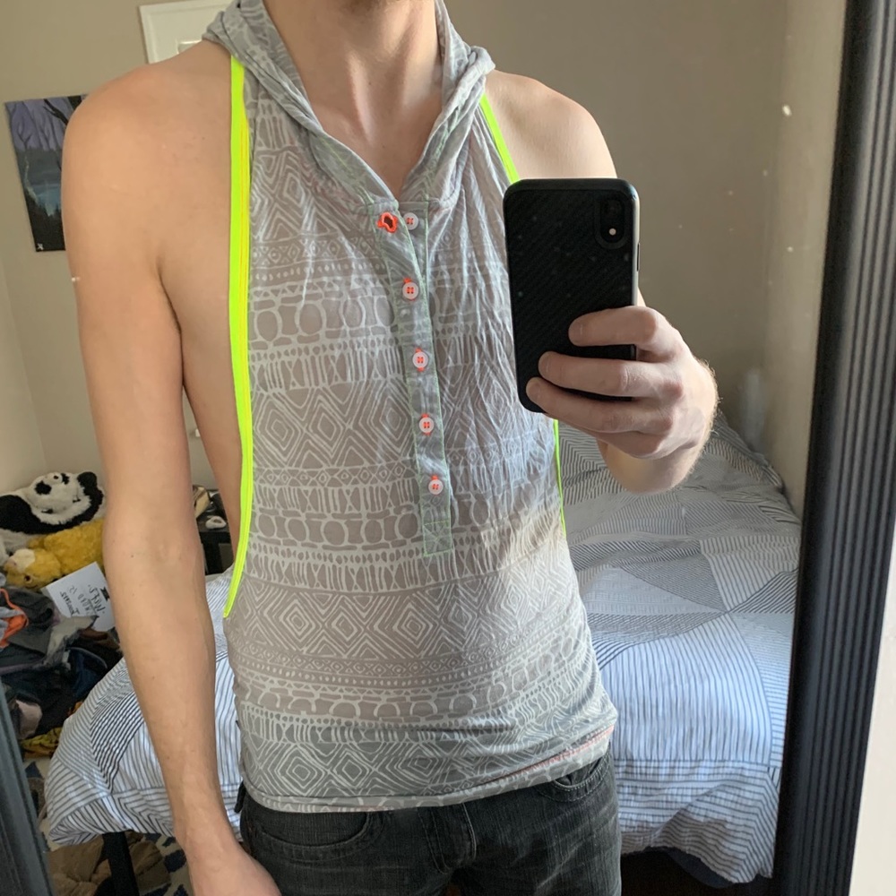 Mens Andrew Christian Halter Top Sleeveless Hoodie